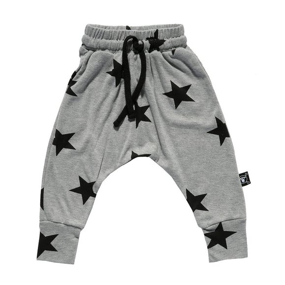 Nununu Star Baggy Pants Heather Grey (Winter Weight) - Picture 1 of 4